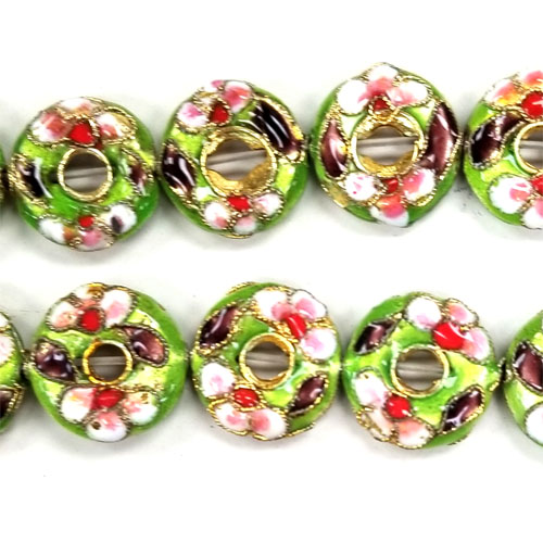 ENAMEL DONUT 15MM APPLE GREEN